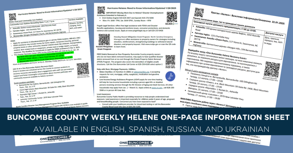 Helene One Pager Information Sheets